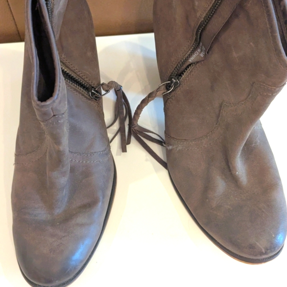 Aldo Brown Ankle Boots with Tassles